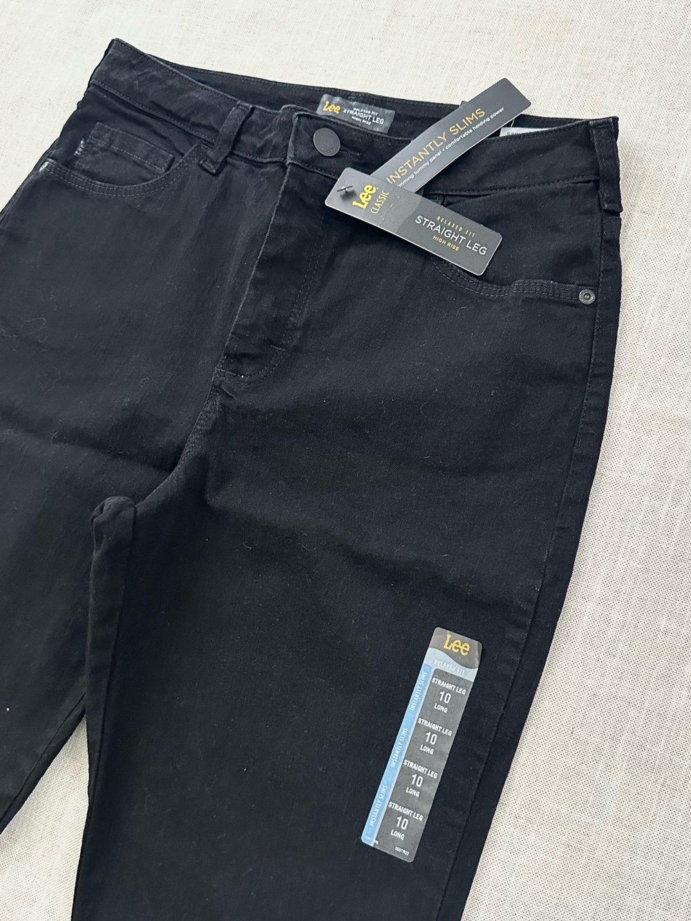 Lee Relaxed Fit Women’s Black Straight Leg High Rise Jeans NWT Size 10